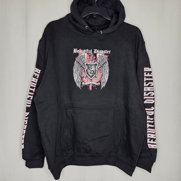 Beautiful Disaster Warrior Strong We Are Black Pullover Hoodie NEW Curvy 2X - Picture 1 of 11